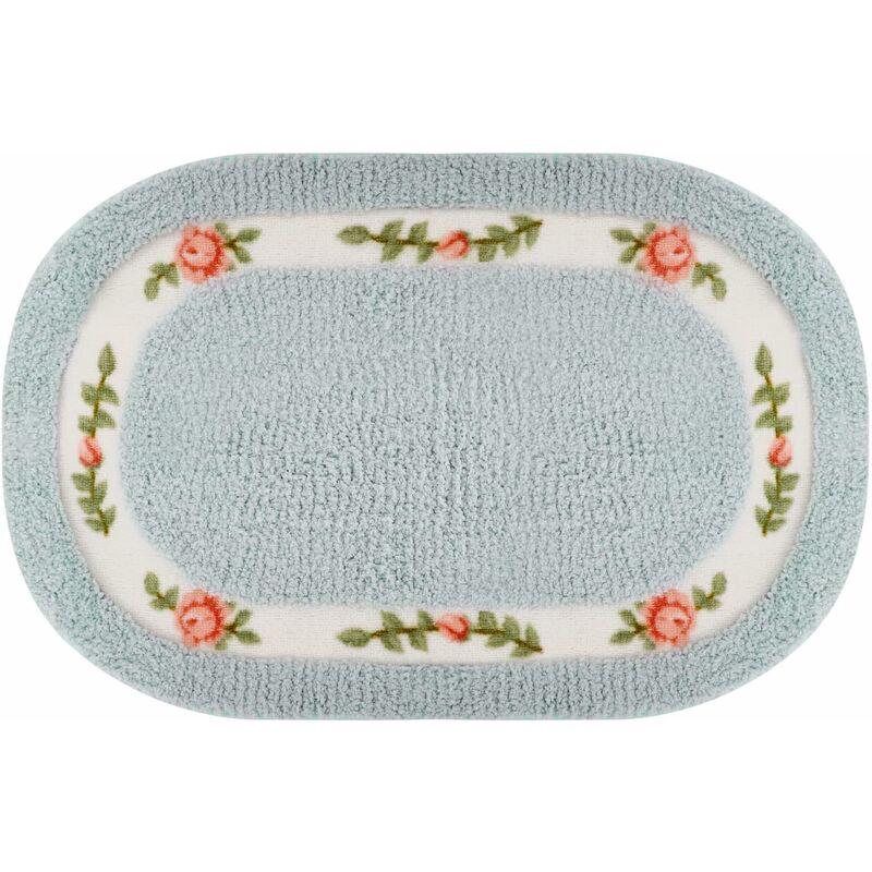

Alfombra de entrada floral, felpudo de bienvenida antideslizante de microfibra suave, alfombra de baño ovalada para baño con entrada privada 20 '' x