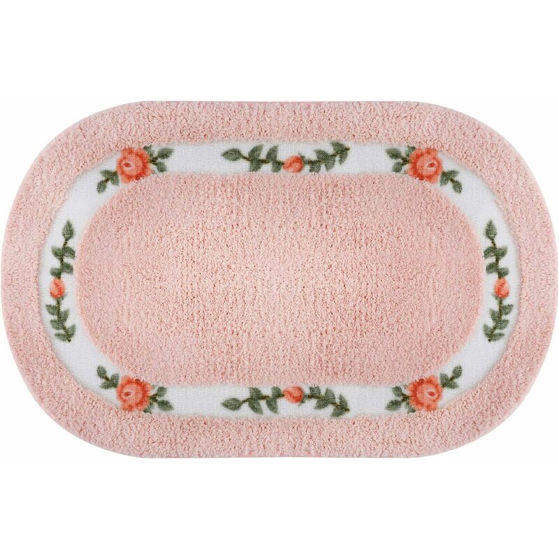 

Alfombra de entrada floral, felpudo de bienvenida de microfibra suave, antideslizante, alfombra de baño ovalada para baño con entrada privada 20 '' x