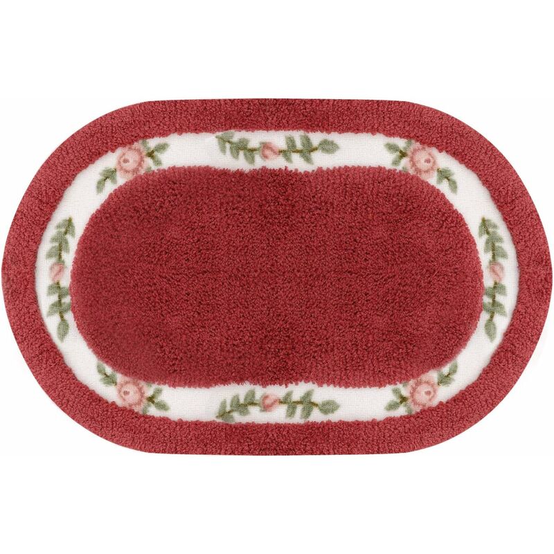 

Alfombra de entrada floral, felpudo de bienvenida suave de microfibra antideslizante, alfombra de baño ovalada para baño con entrada privada