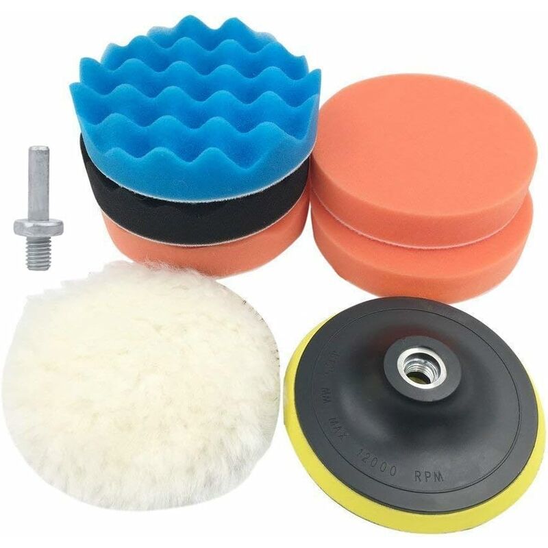 

almohadilla de pulido para automóviles, juego de pulidora para automóviles de 5 pulgadas, paquete de 7 pulidoras para automóviles con kit de