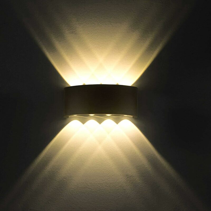 

Litzee - Aplique de pared LED 8W Apliques de pared modernos IP65 Aplique de pared a prueba de agua Luminaria Aluminio Up Down Foco decorativo Lámpara