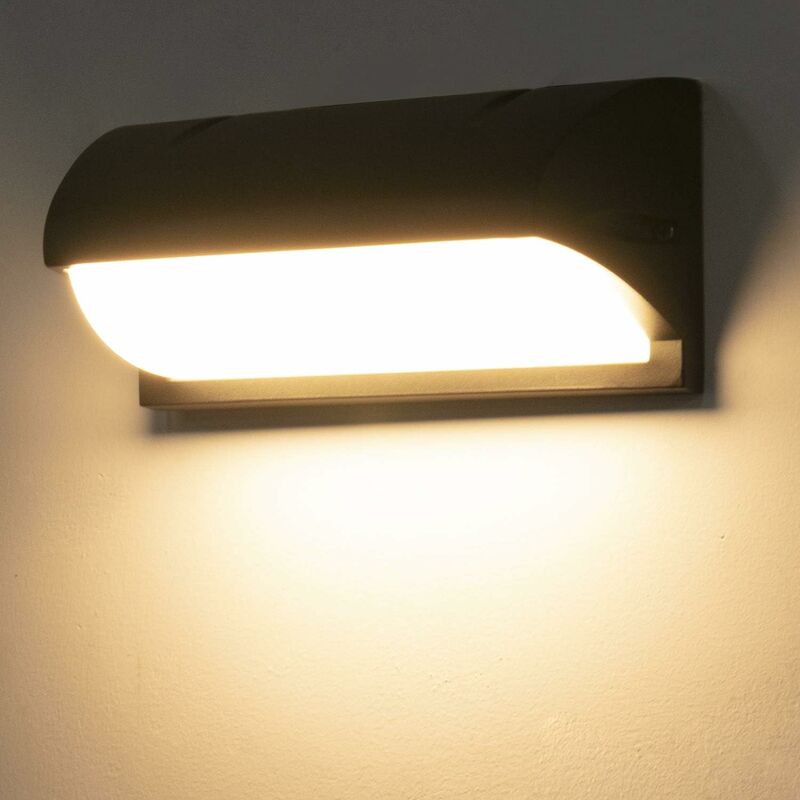 

Aplique de pared para exteriores de 18 W con sensor de movimiento, aplique de pared para exteriores blanco cálido de 3000 K, luz de pared para