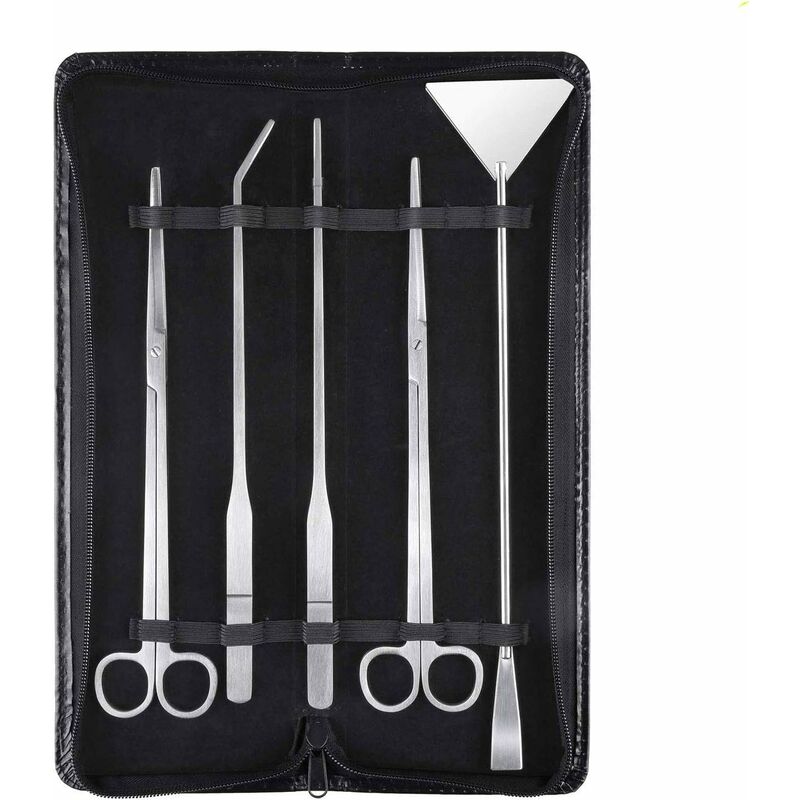

Aquarium Aquascaping Kit 5 en 1 INOX Aquarium Aquatique Plantes Outils Ensembles Pinces Ciseaux Spatule
