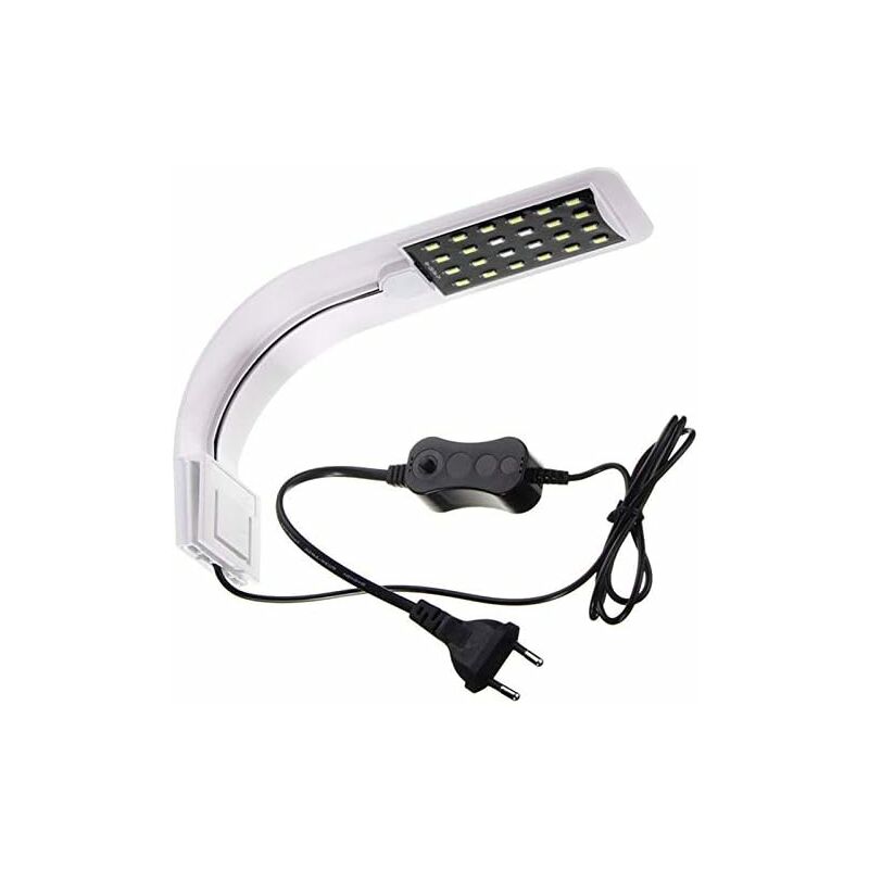 

Aquarium bleu clair blanc LED Clip sur lampe d'aquarium d'eau salée avec pince col de cygne prise EU