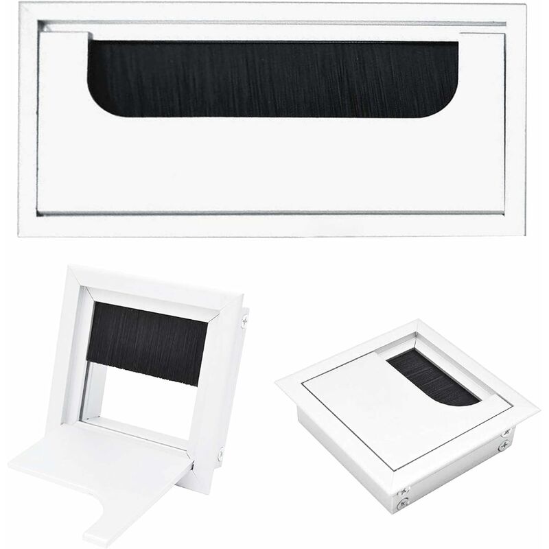 

Arandela de escritorio, 3 piezas de arandela rectangular, tapa de arandela de escritorio para mesa de oficina, muebles para el hogar, estilo plateado