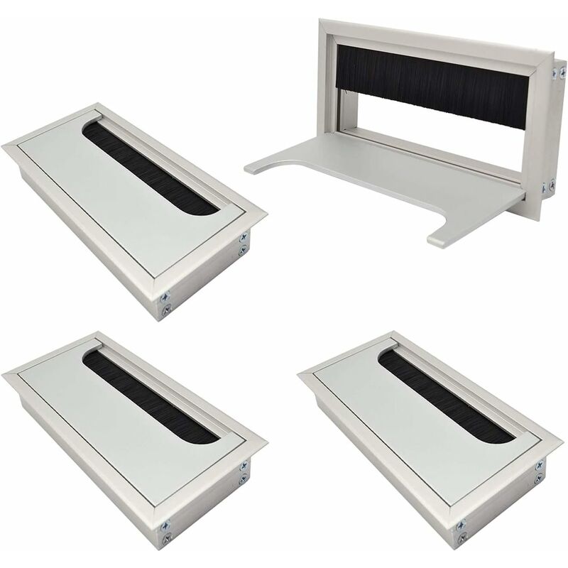 

Arandela de escritorio 80x 160mm Arandela de enchufe de prensaestopas para mesa de oficina Muebles para el hogar CABLE Aluminio Plata Anodizado