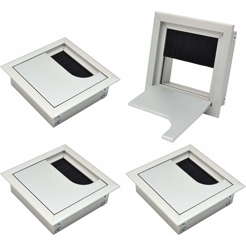 

Arandela de escritorio 80x80mm Arandela de enchufe de prensaestopas para mesa de oficina Muebles para el hogar CABLE Aluminio Plata Anodizado