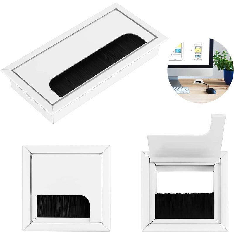 

Arandela para escritorio ojal, 3 piezas, ojal cuadrado para escritorio, aleación de aluminio, ojal para cable, ojal para computadora, escritorio,