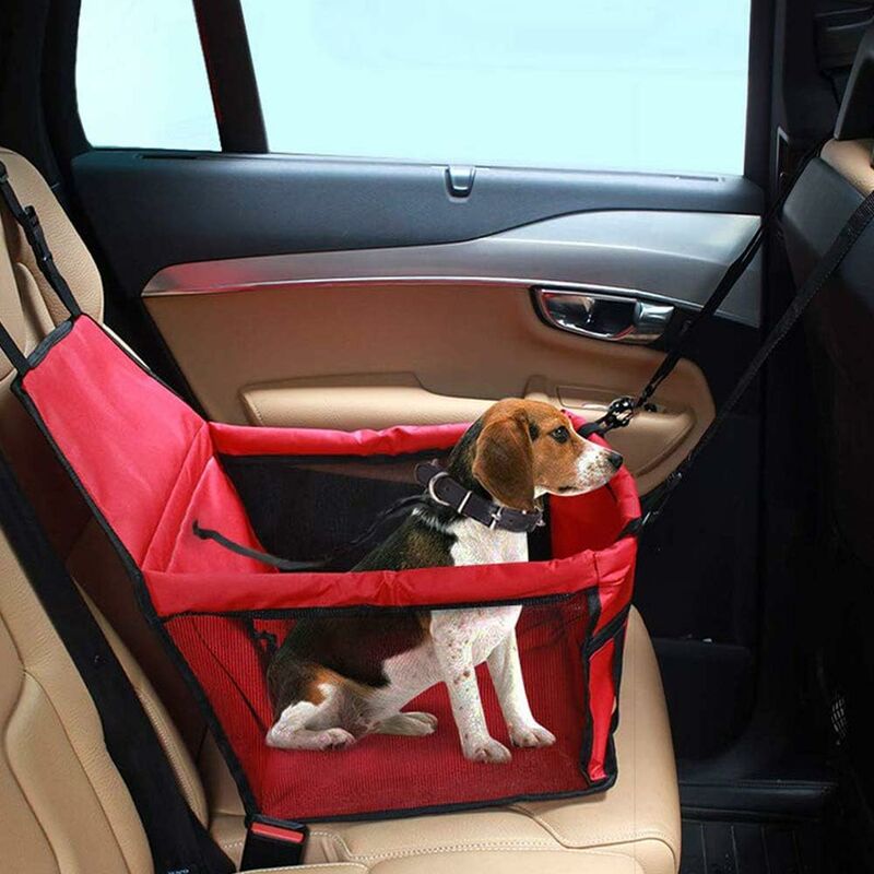 

Asiento elevador de coche para perros o gatos, bolsa de transporte para perros, funda impermeable de tela Oxford con cinturón de seguridad de viaje