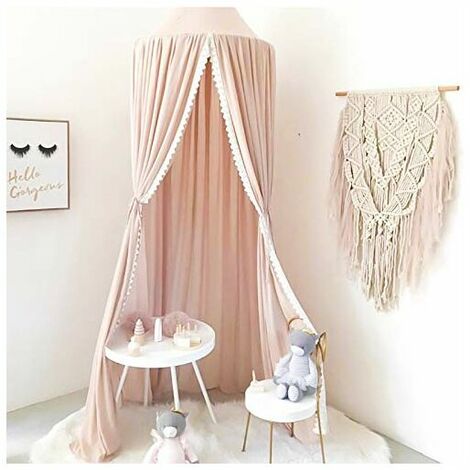Rosa Tenda Kids Princess Play Zanzariera in cotone appesa Decorazione della stanza per bambini Decorazioni per la scuola materna Cupola rotonda per bambini Baldacchino per bambini 