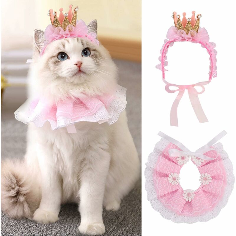 

Bandana para perro con gorro para gato y perro pequeño, rosa