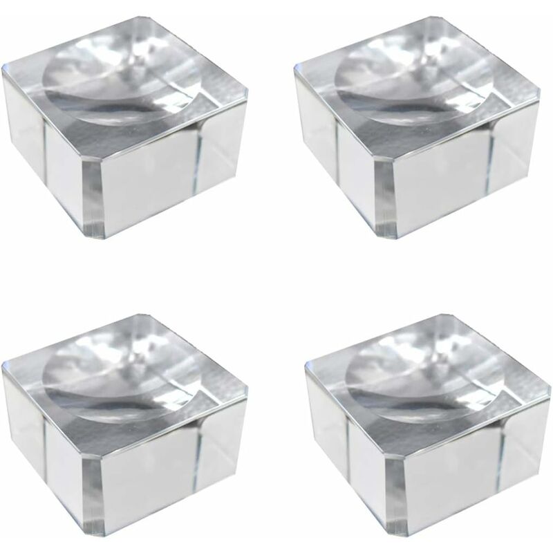 

Base de bola de cristal, 4 piezas, cuadrado transparente con curvatura cóncava para almacenamiento de bolas redondas, fiesta en casa, tienda de