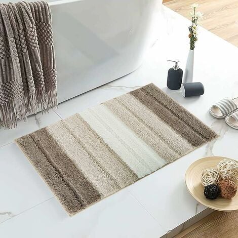 Boho Bathroom Rug Abstract Bath Mat Non Slip Cute Absorbent Bath Mat Soft  Shower Mat for Bathroom Floor Machine Washable Beige 20 x 32