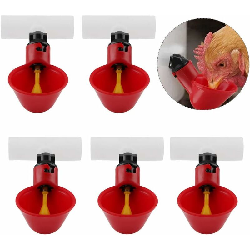 

Bebedero automático para aves de corral de 5 piezas, dispensador de agua portátil, recipiente de plástico para agua, bebedero de agua para aves,