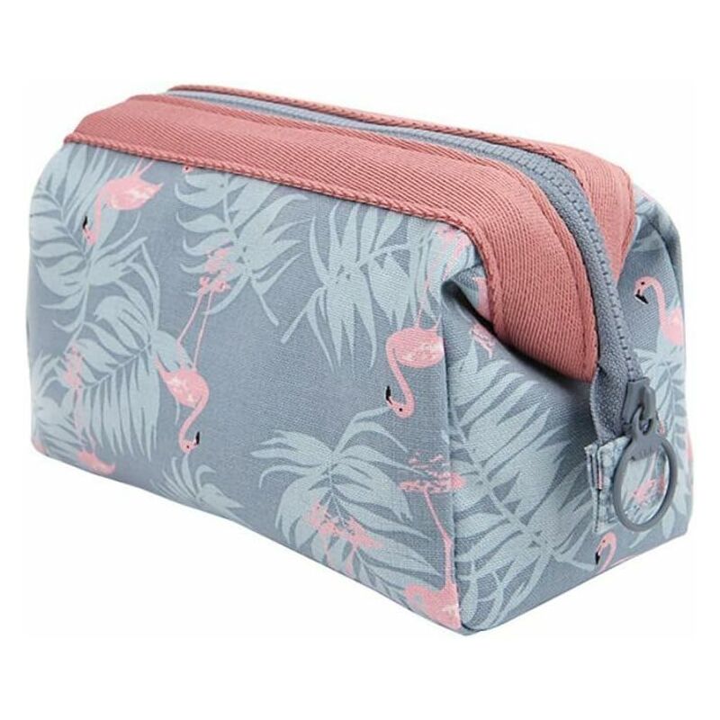 

Bolsa de cosméticos de viaje portátil para mujeres Bolsa de maquillaje Estuche de cosméticos Organizador de accesorios de viaje (Flamingo)