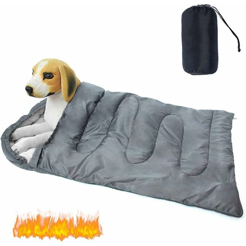 

Bolsa de dormir para perros, impermeable, cálida, cama para mascotas con bolsa para interiores, exteriores, viajes en automóvil, camping, senderismo,