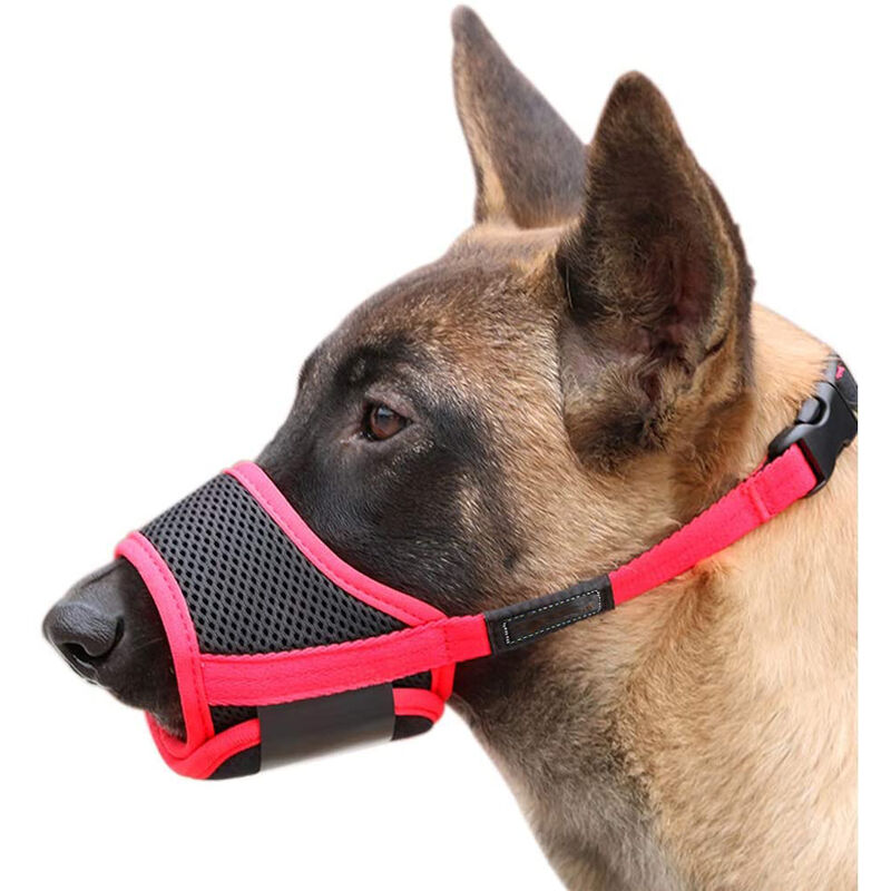 

Bozal para perros Bozal para perros de nailon ajustable, Hocico ajustable y transpirable, Pequeño, mediano, grande, resistente a las mordeduras, M,