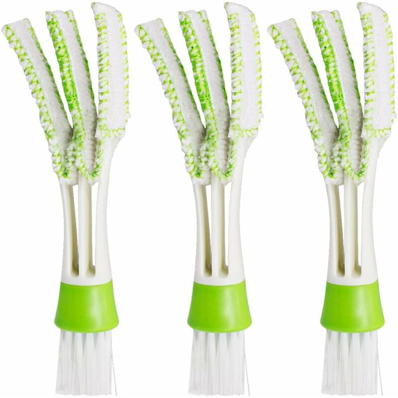 Brosse et Chiffon pour Voiture, Lot de 3 Nettoyeur Mini Plongeur pour Ventilateur d'air Climatiseur, Nettoyant de Poussière Tissu de Nettoyage Outil
