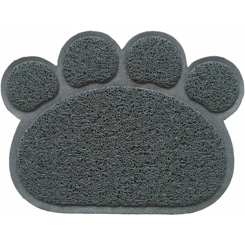 

caja de arena, esterilla de arena para gatos Plato de alimentación para esterilla de limpieza de alimentos 30 * 40 cm (gris)