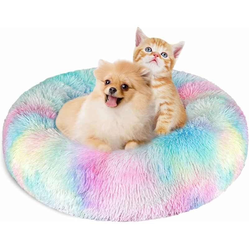 

Cama para perros y gatos, cestas redondas de 60 cm, lavables y cálidas Almohada de donas para mascotas, súper suave y cómoda para perros pequeños y