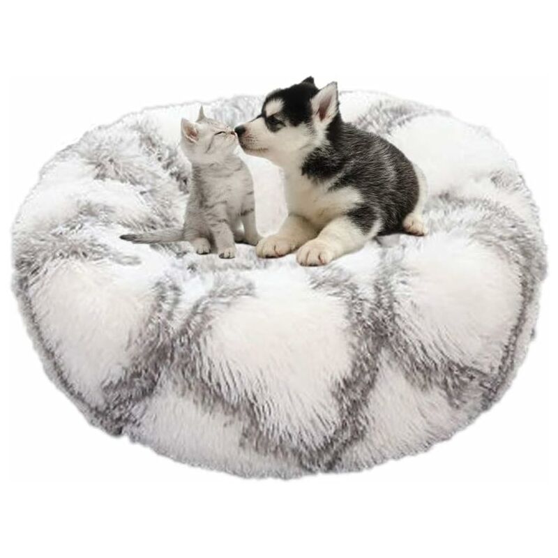 

Canasta para perros Canasta redonda para gatos Almohada mullida para cama para mascotas Suave y cómoda, cálida, impermeable, antideslizante y lavable