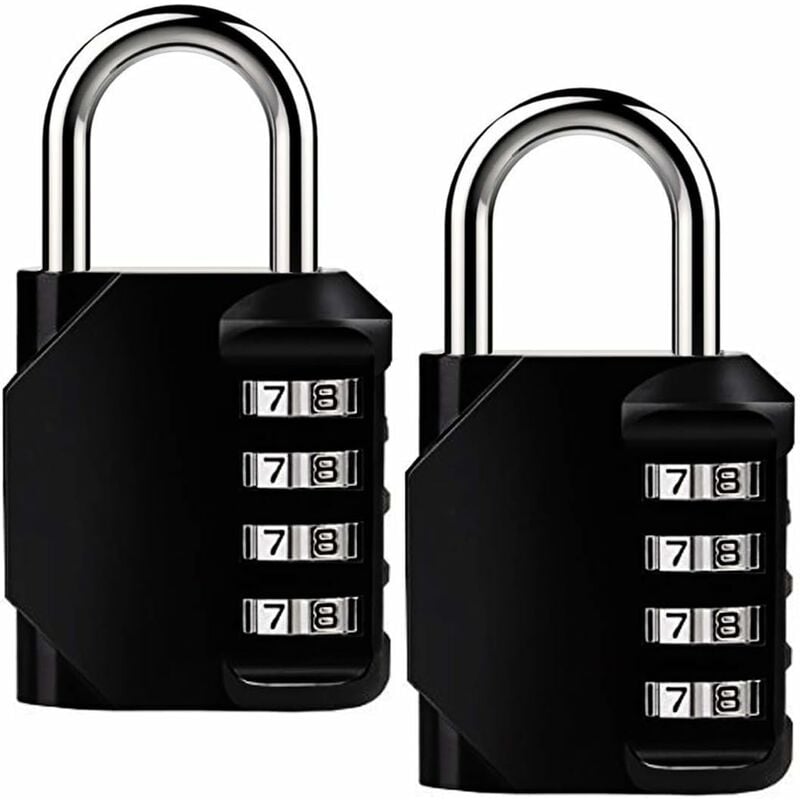 

Litzee - Candado Combinado 4 dígitos Candado Candado para Taquillas Armarios y Bolsas Deportivas Maleta Viaje Equipaje Código Candados 2PCS （negro）