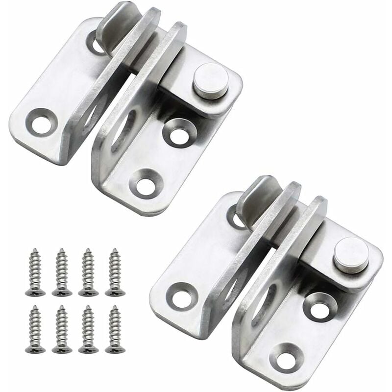 

Candado de 2 piezas con pestillo para puerta, pestillo de apertura derecha, pestillo de puerta, pestillo antirrobo pequeño, acero inoxidable con 8