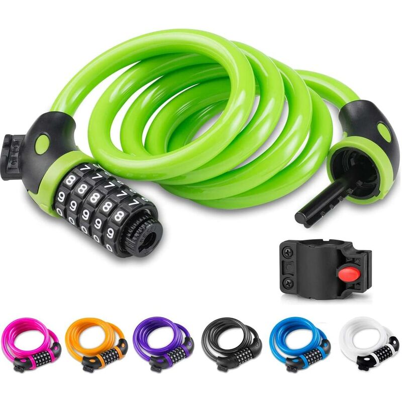 

Candado para bicicleta, candado para bicicleta de 120 cm x 12 mm de largo, cable antirrobo para motocicleta, scooter, puerta para bicicleta con