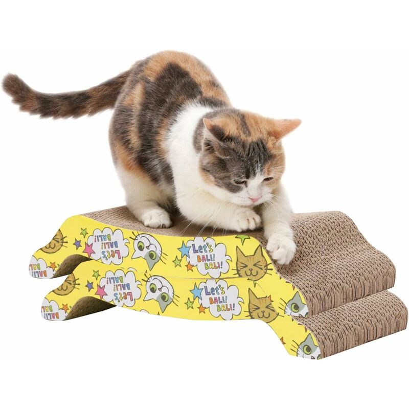 

Cartón rascador para gatos (2 piezas) Tablero corrugado para rascar sofá / cama Juguete reversible para el cuidado de los rasguños, protección