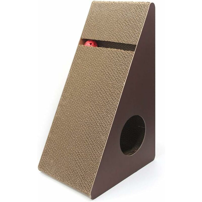 

Cat Scratching Board Raspador de cartón corrugado con campana interactiva, interactivo contra la pared Rascador triangular de patas de gato hecho de