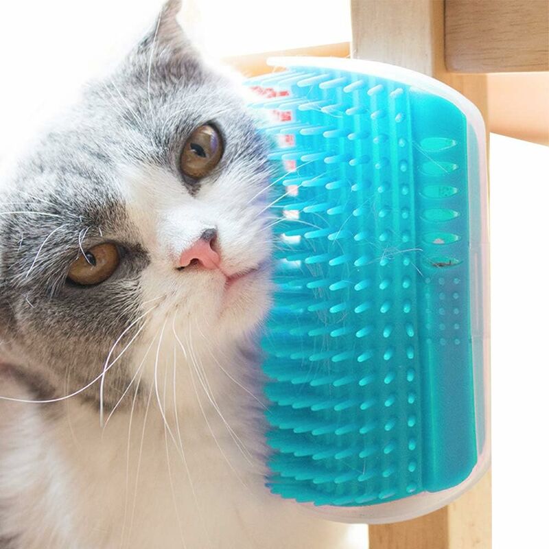 

Cepillo angular de aseo para gatos Cepillo de masaje Peine Perros Gatos Almohadillas para el cabello PS021 (Azul claro)