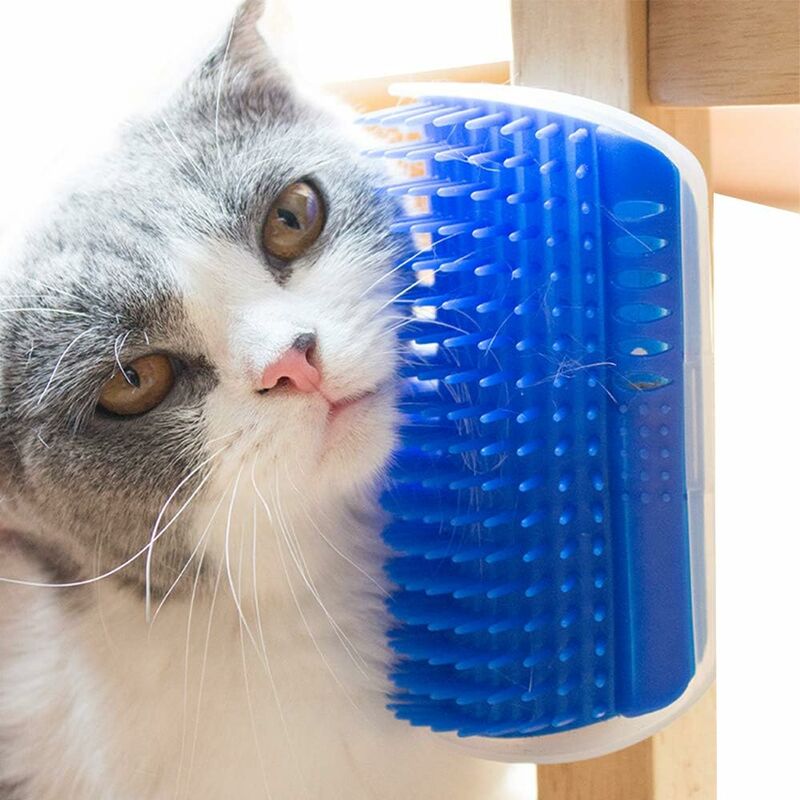 

Cepillo de aseo en ángulo Masaje para gatos Cepillo para peluquería Peine Perros Gatos Almohadillas para el cabello PS021 (Azul)