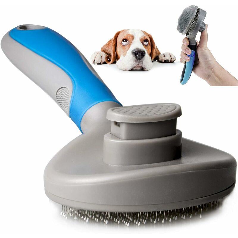 

Cepillo de pelo para perros autolimpiante para mascotas Cepillo de aseo para cachorros y gatos Herramienta ergonómica
