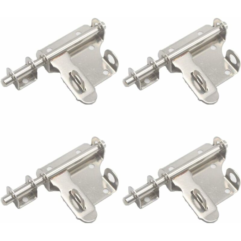 

Cerradura de puerta con perno corredizo de 4 piezas, pestillos de seguridad, pestillo de acero inoxidable con orificio para candado, para dormitorio,