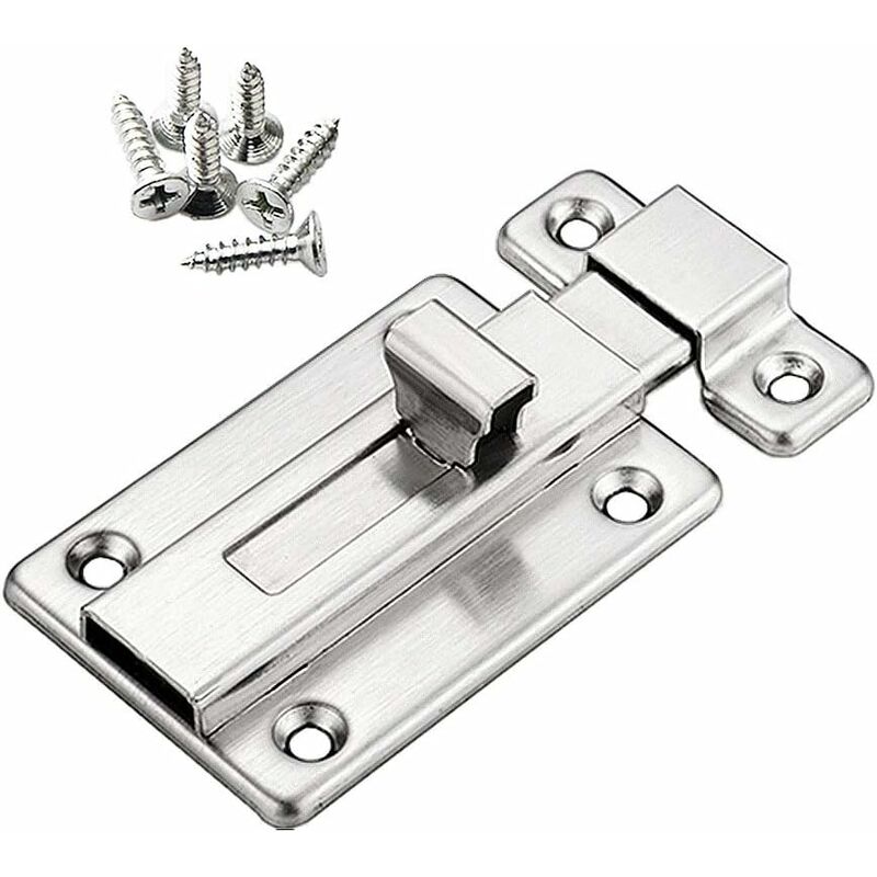 

cerradura de puerta corredera tornillo de deslizamiento de acero inoxidable para baño, puertas y ventanas, cerraduras para mascotas (8 cm) (1 pieza)