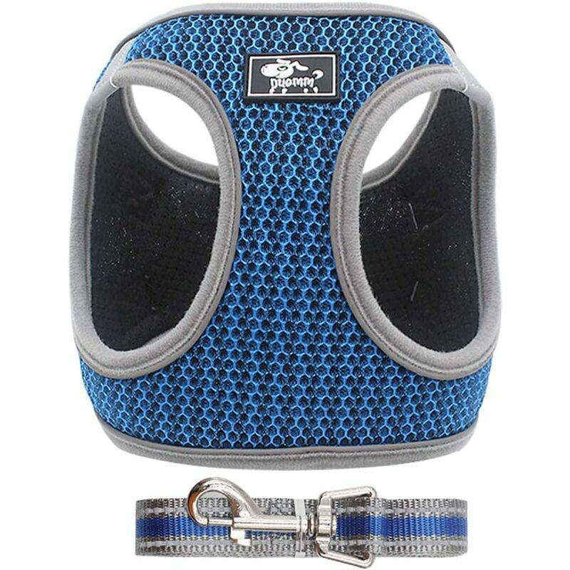 

Chaleco con cinturón ajustable acolchado reflectante suave transpirable correa cómoda para cachorros de perros pequeños MZ083 (S, azul)