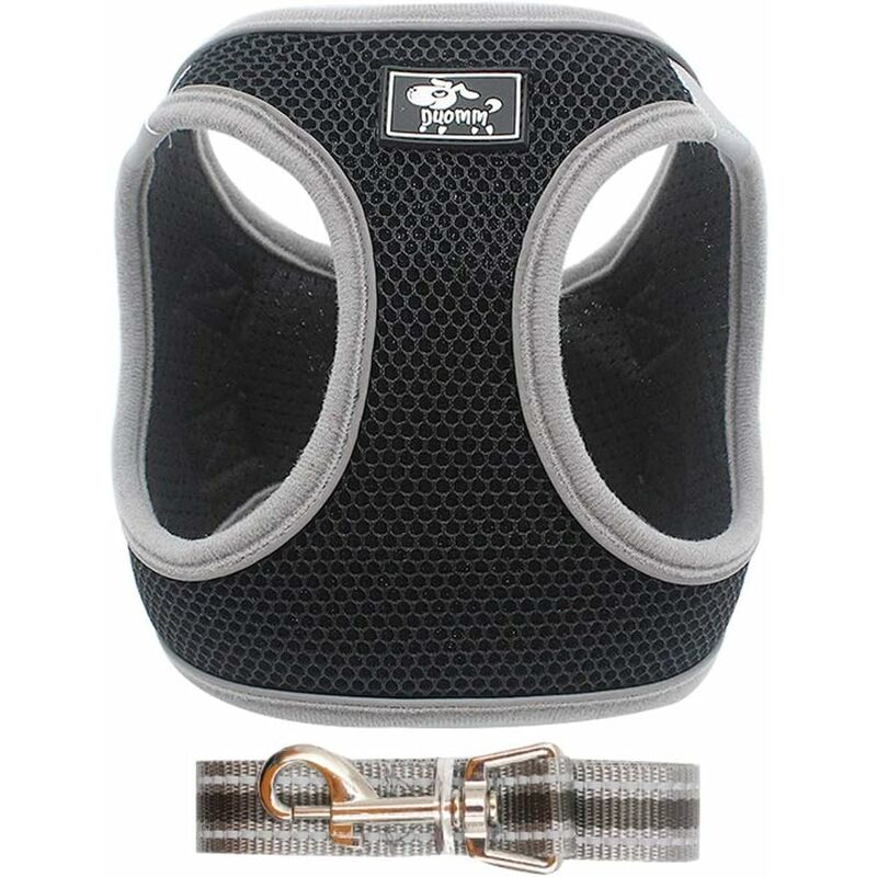 

Chaleco de cinturón ajustable acolchado reflectante suave transpirable correa cómoda para cachorro de perro pequeño MZ083 (L, negro)