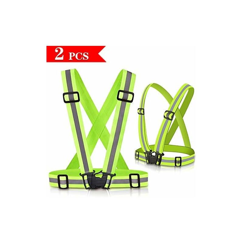 

Chaleco reflectante de bicicleta de 2 piezas, chaleco de seguridad elástico de alta visibilidad para motocicleta Chaleco reflectante Chalecos