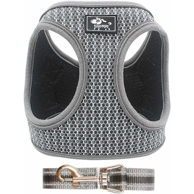 

cinturón ajustable chaleco acolchado reflectante suave transpirable correa cómoda para perros pequeños cachorro MZ083 (S, gris 1)