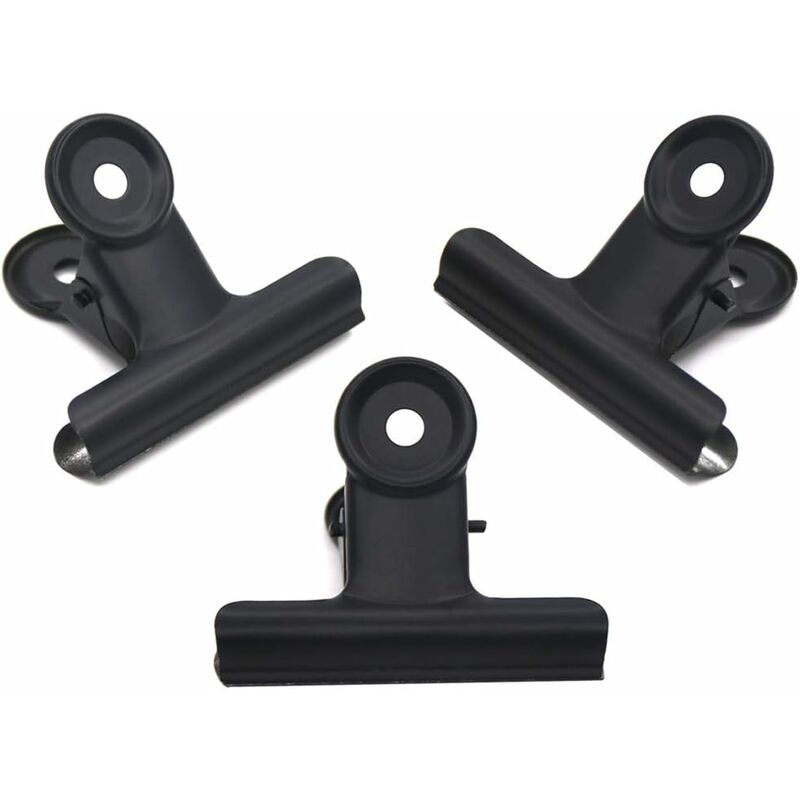 

Clips de carpeta de metal negro Bulldog, paquete de 20 Coideal de 2 pulgadas, clips de papel con bisagras grandes, abrazaderas para bolsas de