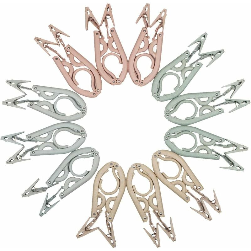 

Colgador de viaje con 12 clips para colgar portátiles, antideslizante, ligero para el hogar y los viajes