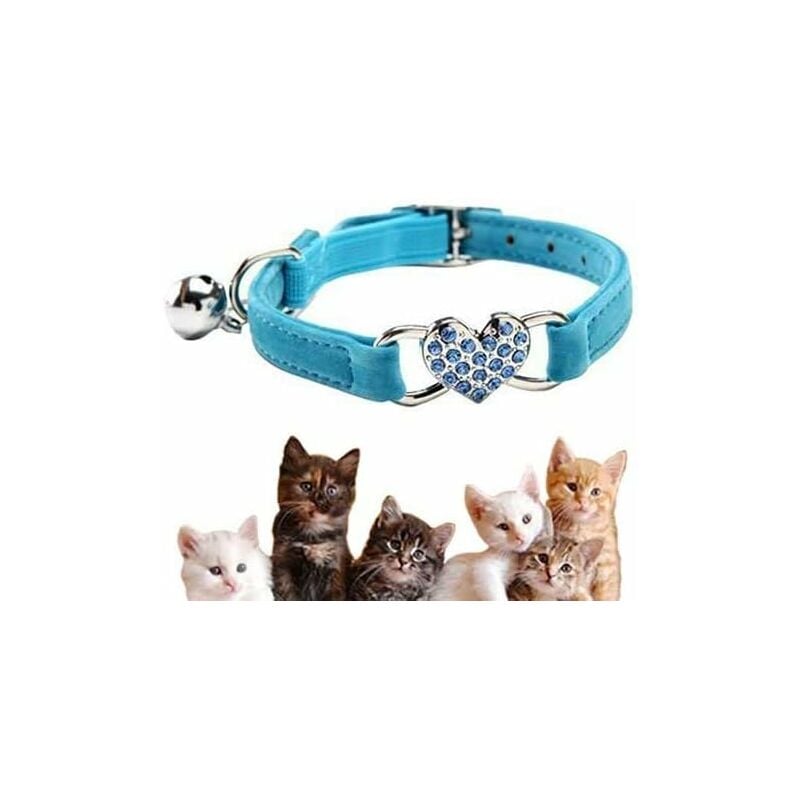 

collar para gatos, collar ajustable para gatos hecho de suave terciopelo con campana, lindos artículos para mascotas, adecuado para la mayoría de