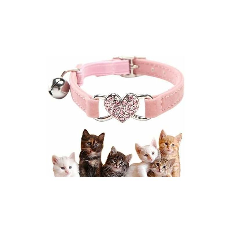 

collar para gatos, collar ajustable para gatos hecho de suave terciopelo con campana, lindos artículos para mascotas, adecuado para la mayoría de