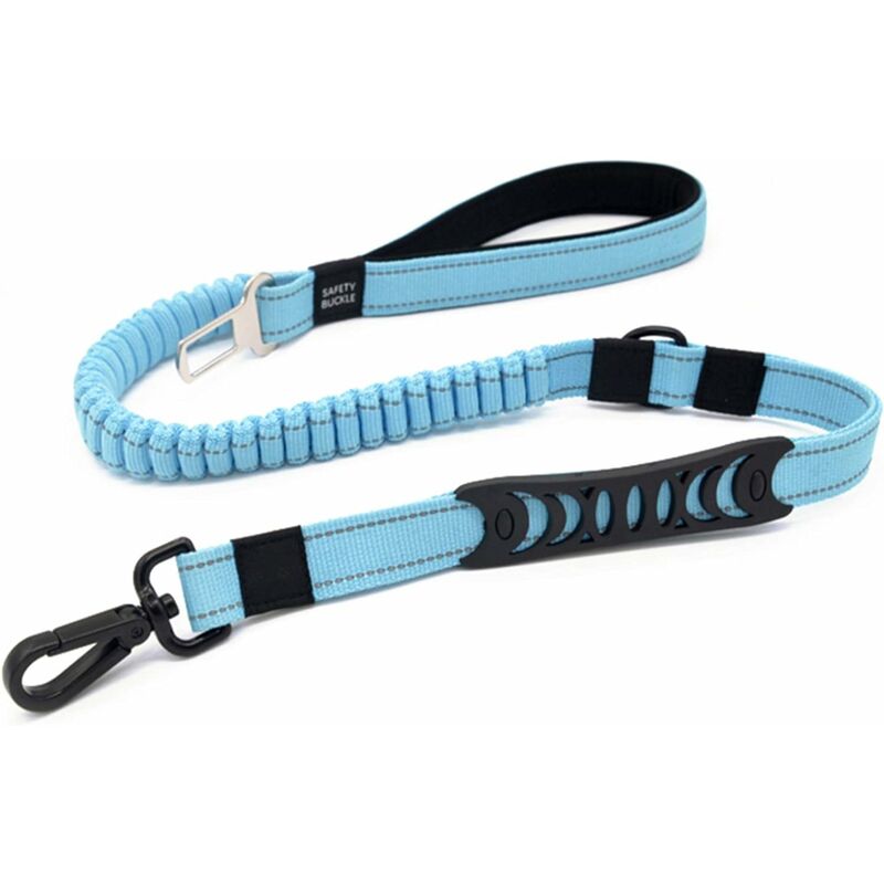 

Correa de seguridad para perro anti tracción Correa de seguridad para coche Pequeño Mediano Grande Nylon Réfléchissant Sólido (110CM Azul)