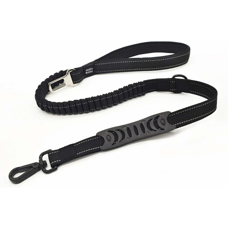 

Correa para perro Correa de seguridad antitracción para coche Pequeño Mediano Grande Nylon Réfléchissant Sólido (110CM Negro)