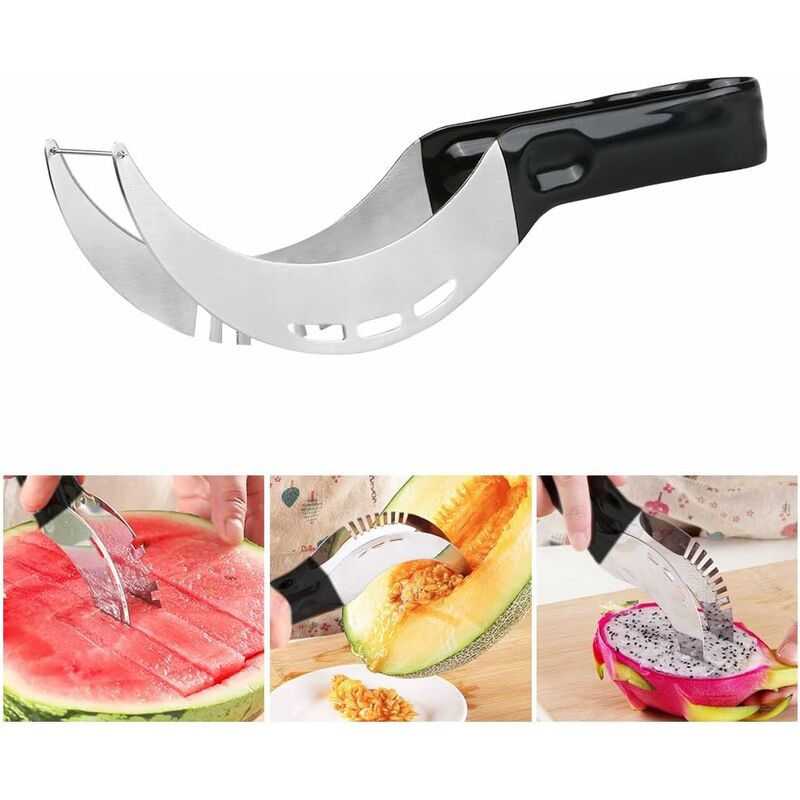 

cortador de sandía, cortador de melón de acero inoxidable cuchillo de sandía cuchillo de fruta de acero inoxidable para papaya pitaya honeydew melon