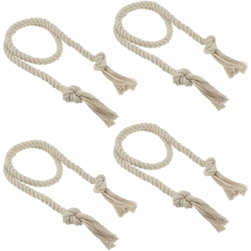 

Cortina de cuerda de algodón Tieback 2 pares de hebilla de tejer Cortina de cuerda de algodón Tejer a mano Cortina de ventana Cuerda para decoración