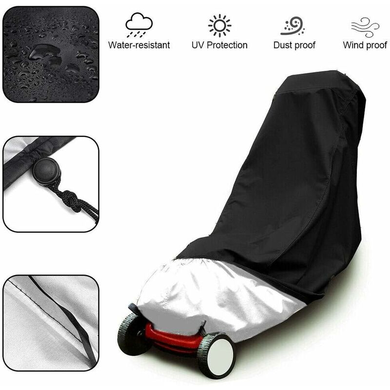 LITZEE Couverture de Tondeuse à Gazon, Imperméable Toile d'ombrage À Toute épreuve Protection UV Toile de Protection Résistant Aux Déchirures
