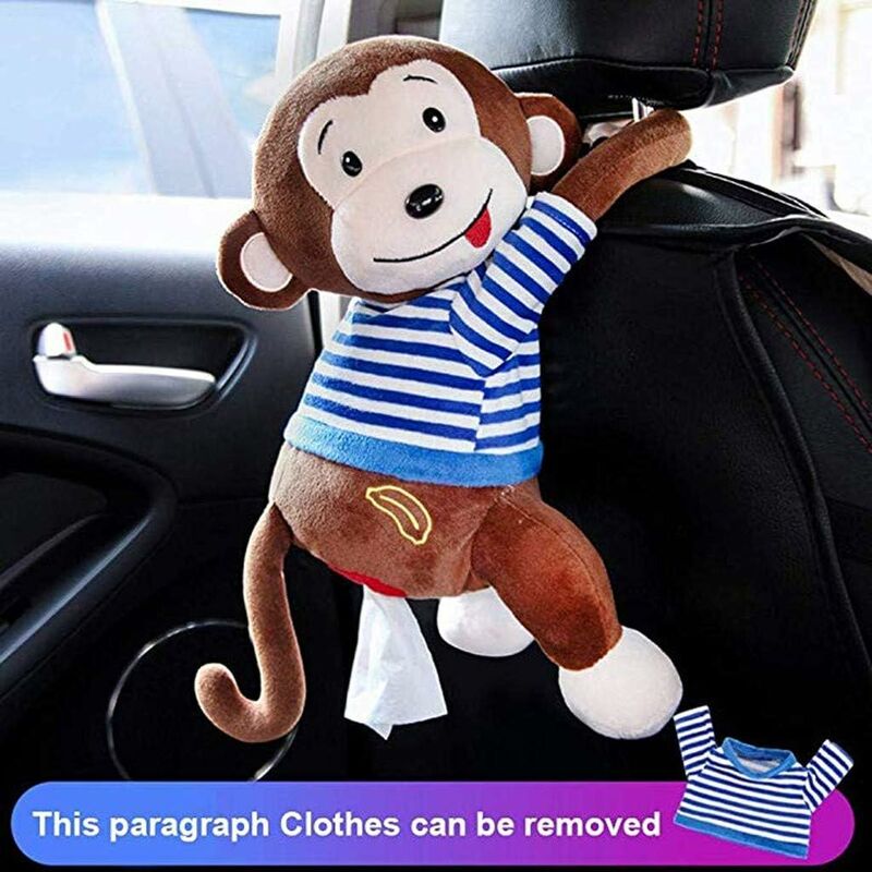 

Creative Monkey Tissue Box Cubierta de tejido de dibujos animados Soporte de papel Caja de servilletas Almacenamiento de papel para el coche Hogar