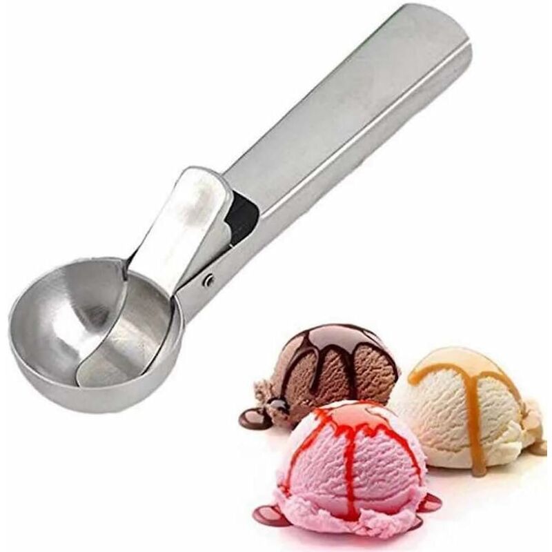 

Cuchara para helado de acero inoxidable sólido, pala para frutas, con gatillo, acero inoxidable, fácil de usar, conveniente, rápida y